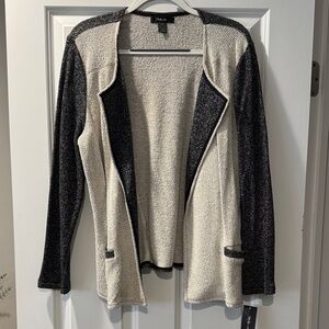 Charcoal and Light Grey Women's Sweater Blazer
